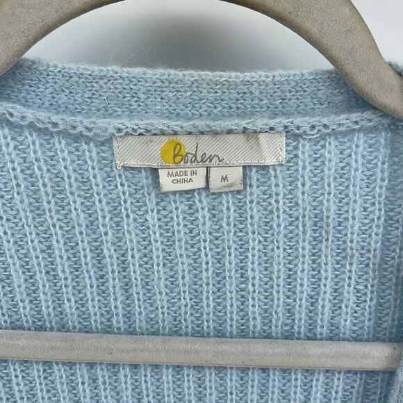 Boden wool blend open front long line knit sweater cardigan sz M - Picture 5 of 6